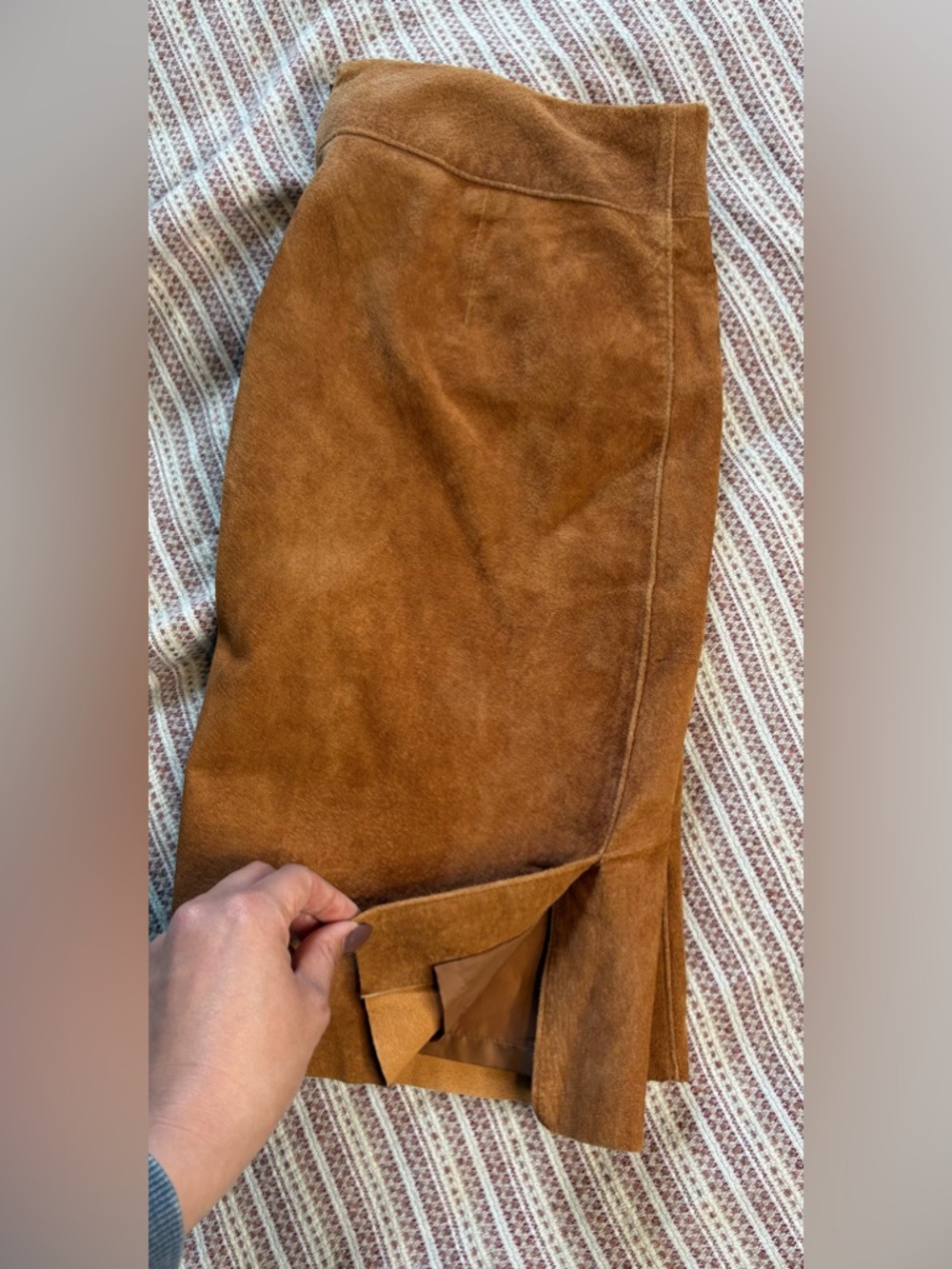 Justin Taylor Genuine Leather Skirt - Size 7/8 - Lined - Picture 4 of 5